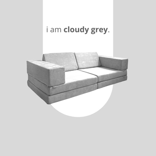 [NEW & IMPROVED] Playand Modular Kids Sofa In Cloudy Grey