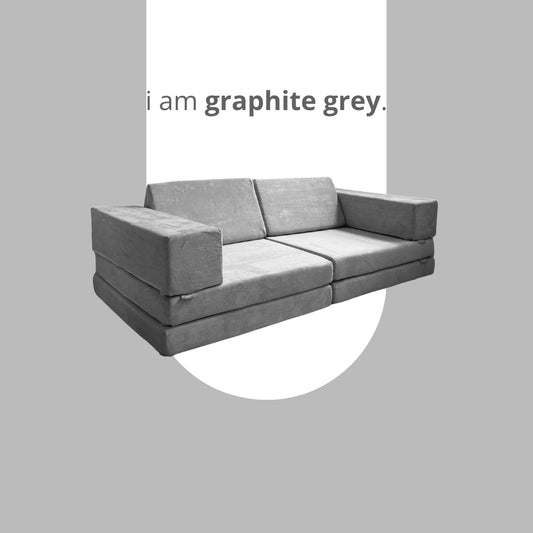 [NEW & IMPROVED] Playand Modular Kids Sofa In Graphite Grey