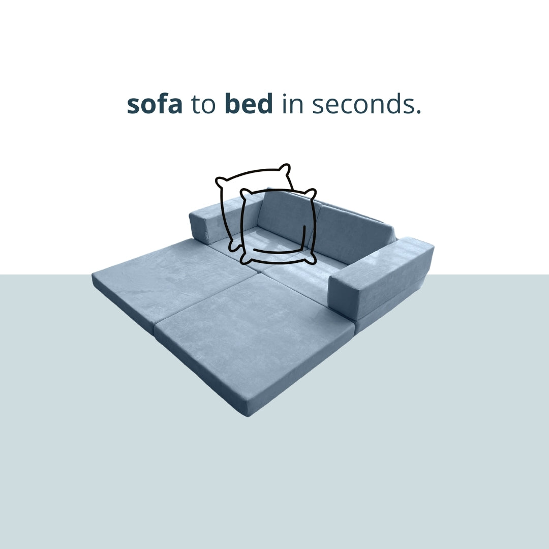 [NEW & IMPROVED] Playand Modular Kids Sofa In Ocean Blue