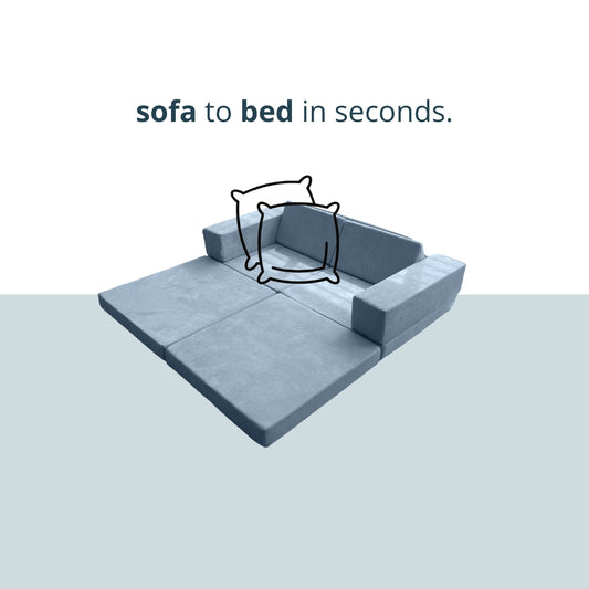 [BACKORDER - NEW & IMPROVED] Playand Modular Kids Sofa In Ocean Blue