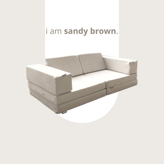 [BACKORDER - NEW & IMPROVED] Playand Modular Kids Sofa In Sandy Brown