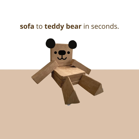 [BACKORDER - NEW & IMPROVED] Playand Modular Kids Sofa In Teddy Brown