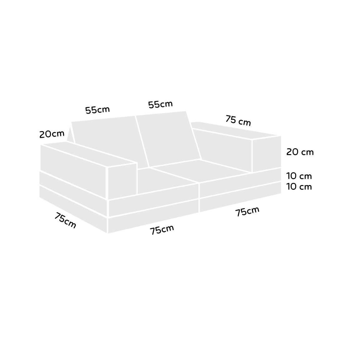 [BACKORDER: MAR 2026] Playand Modular Kids Sofa In Cloudy Grey