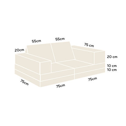 [BACKORDER: MAR 2026] Playand Modular Kids Sofa In Sandy Brown
